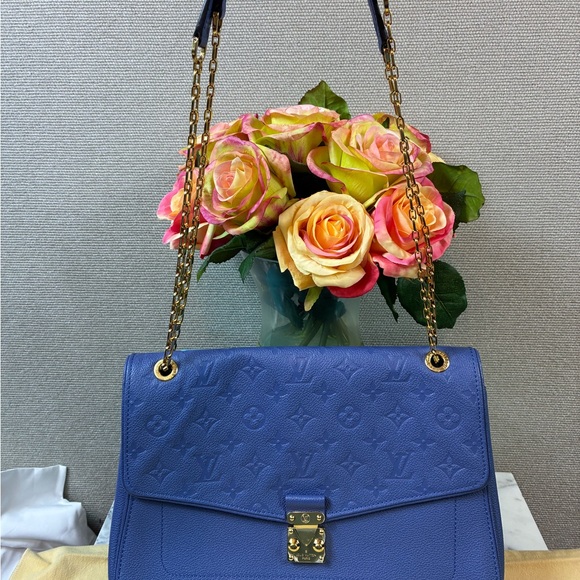 NWOT Louis Vuitton Periwinkle Blue Monogram Empreinte Leather St Germain Bag - Picture 2 of 16